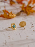 Turquoise Sky Set – Gold Stainless Steel Necklace & Earrings