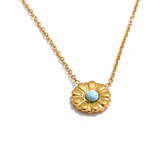 Turquoise Sky Set – Gold Stainless Steel Necklace & Earrings