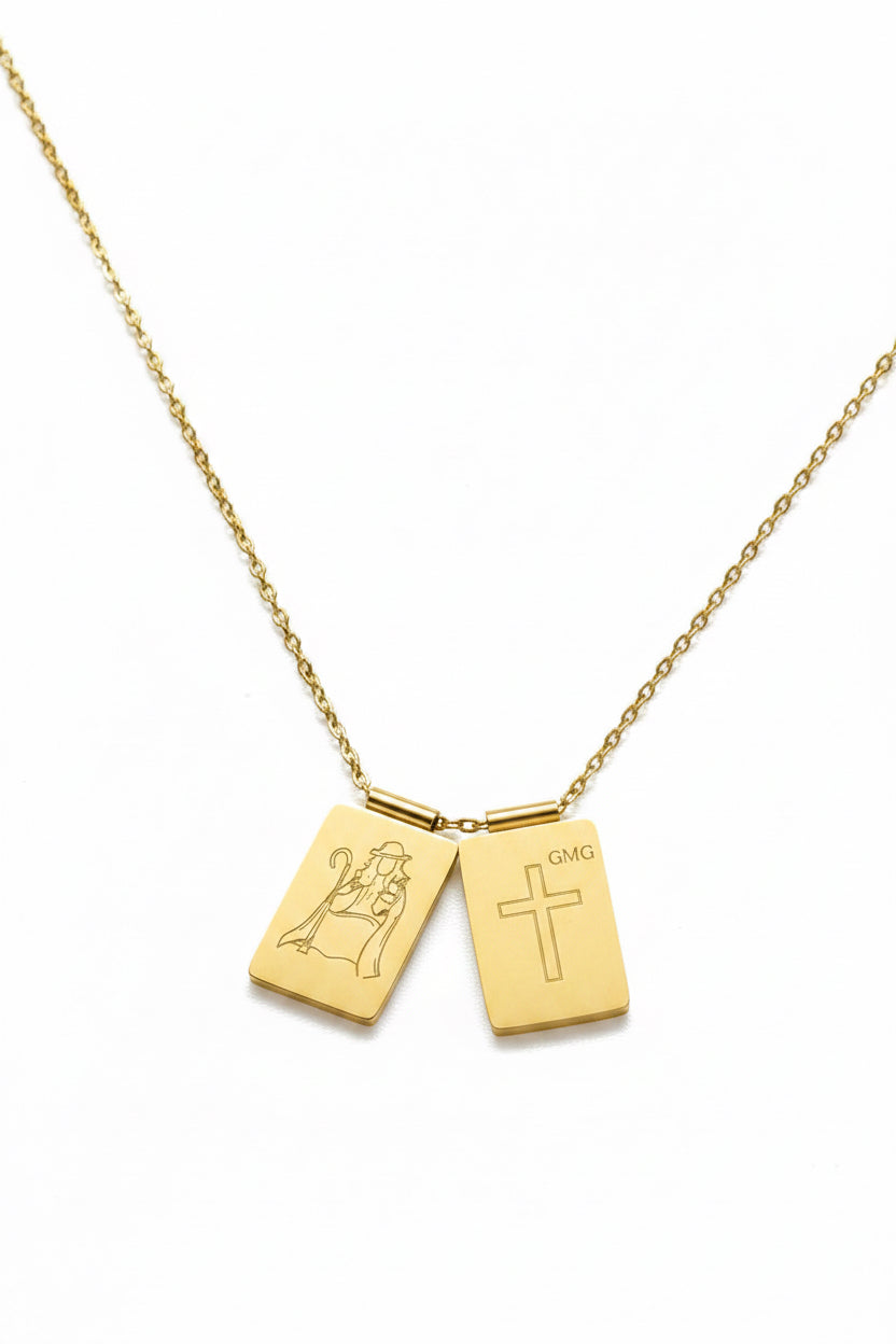 Scapular Necklace – Gold Stainless Steel