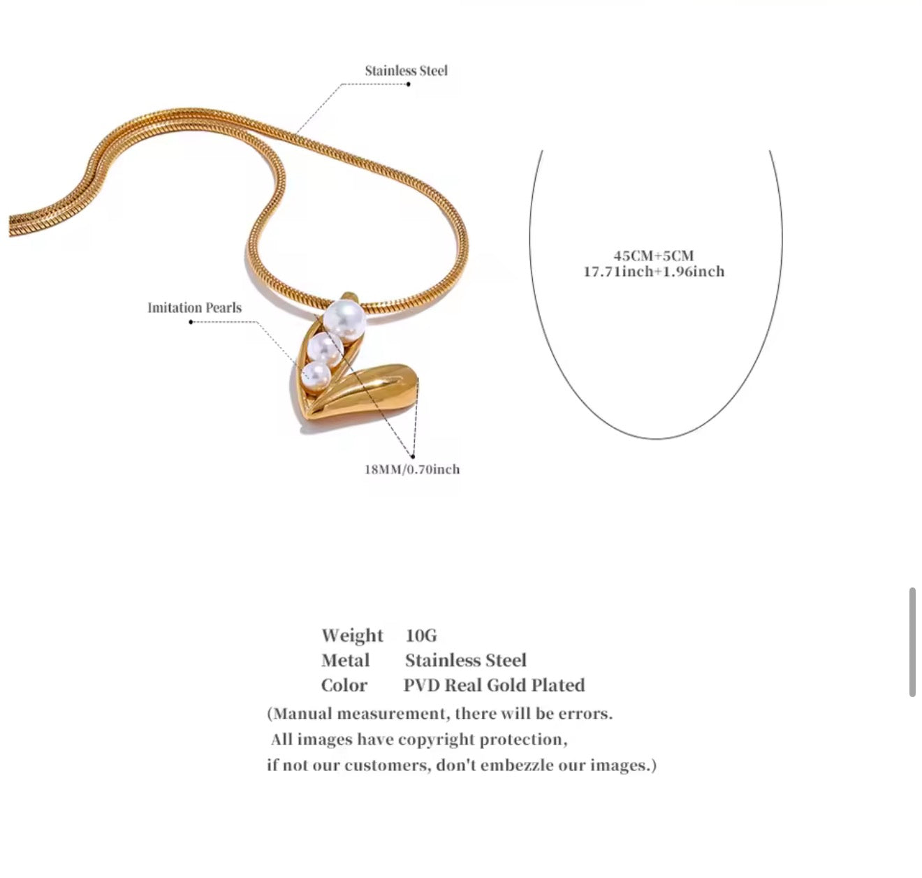 Pearl Heart Necklace