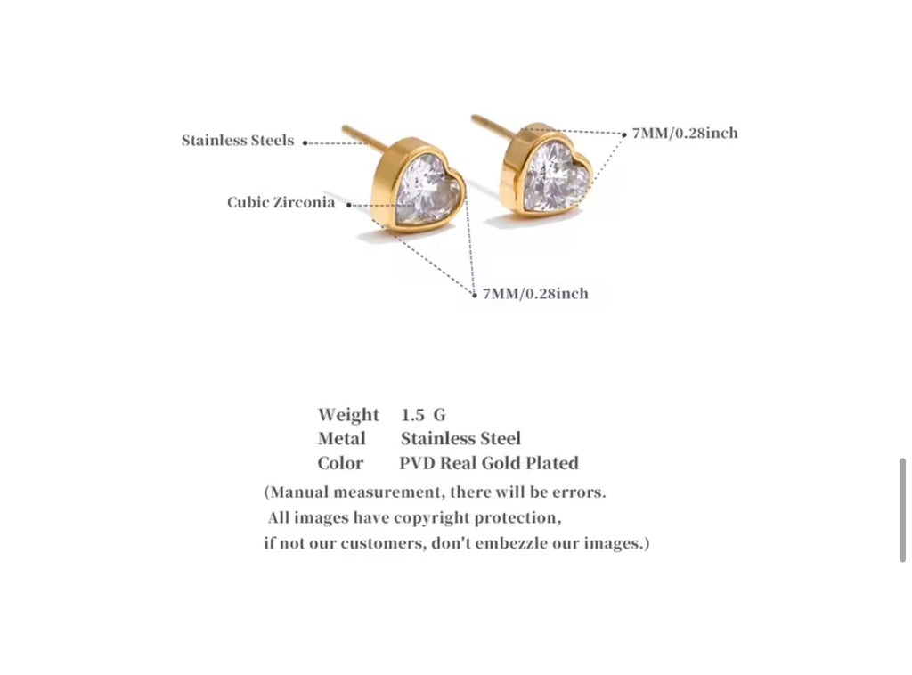 Amour Heart Stud Earrings