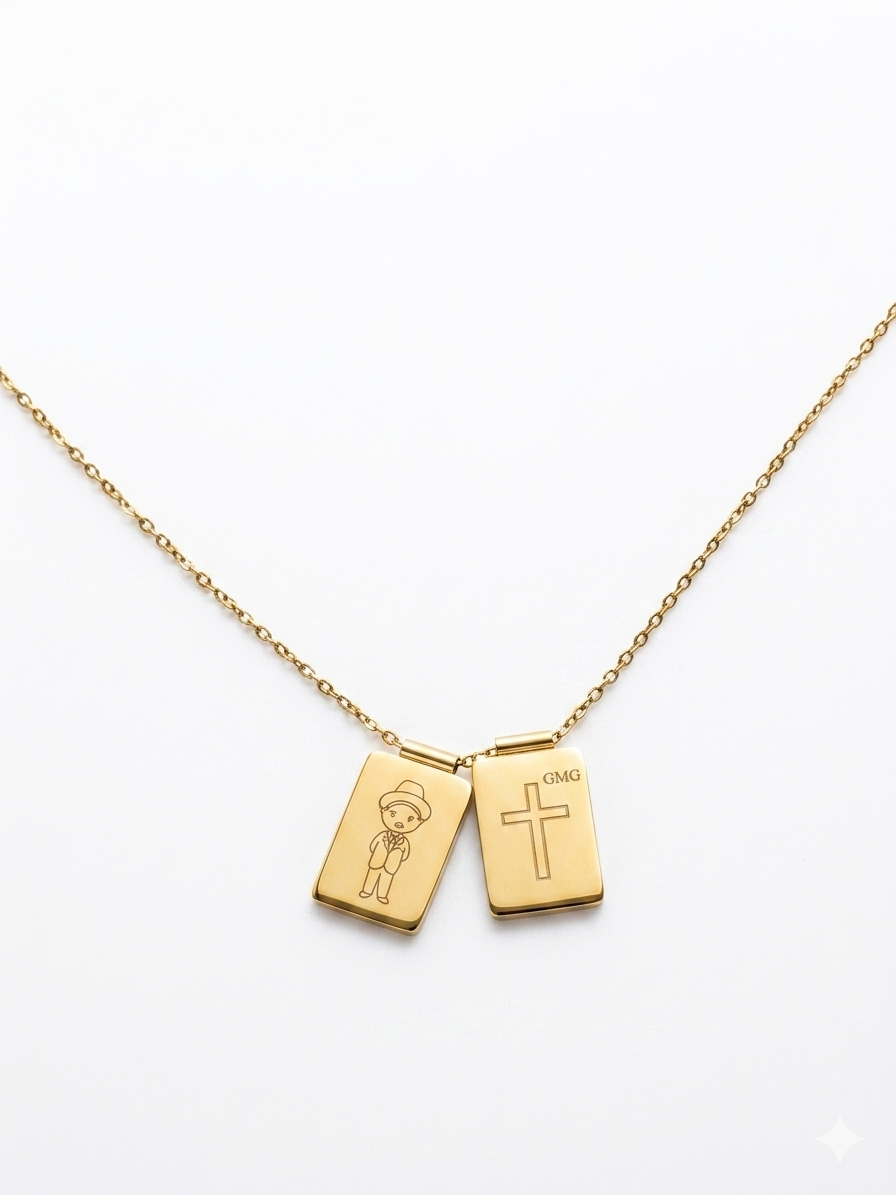 Scapular Necklace – Gold Stainless Steel