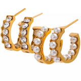 PEARLS HOOPS EARRINGS