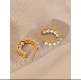 PEARLS HOOPS EARRINGS