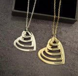 Personalized gold plated heart necklace