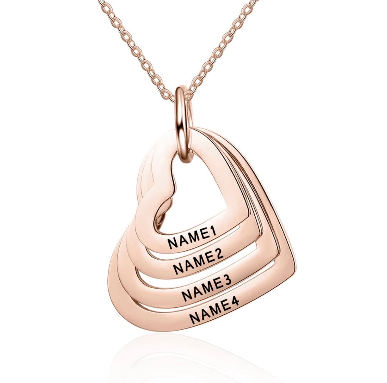 Personalized gold plated heart necklace
